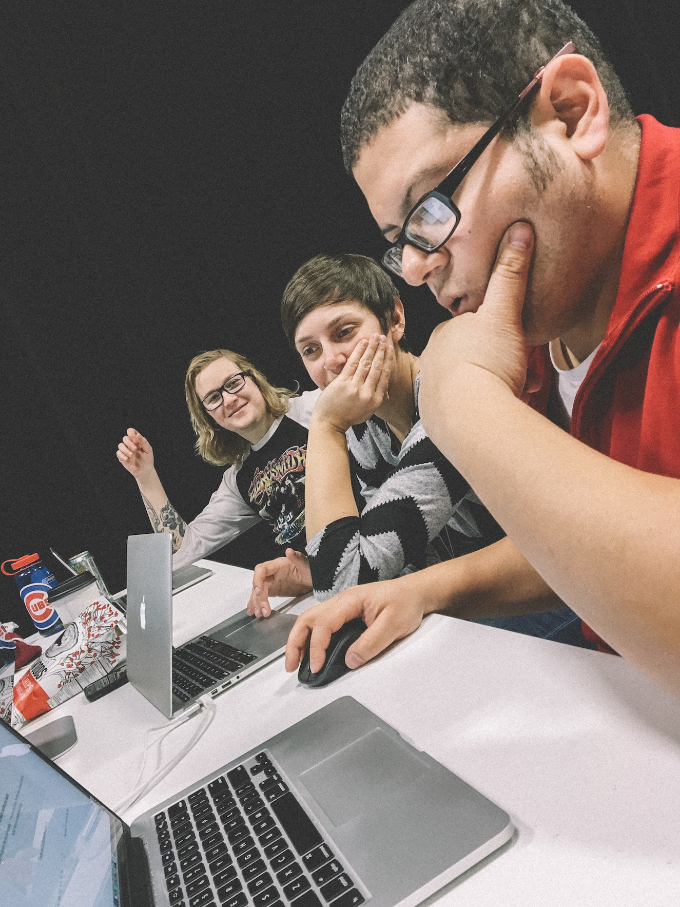Developers Cam, Kelly and David at our hackathon event.
