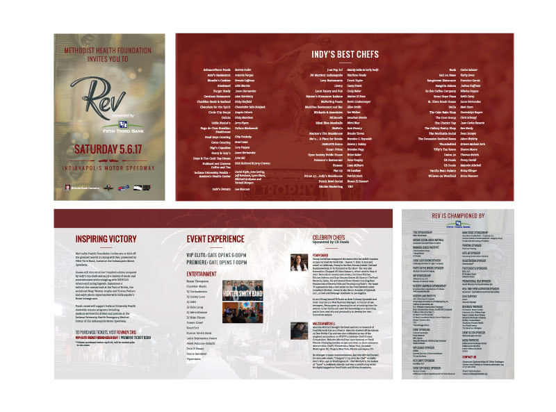 The design above is split to show some of the invitation's component parts, which were folded to create a single invitation.