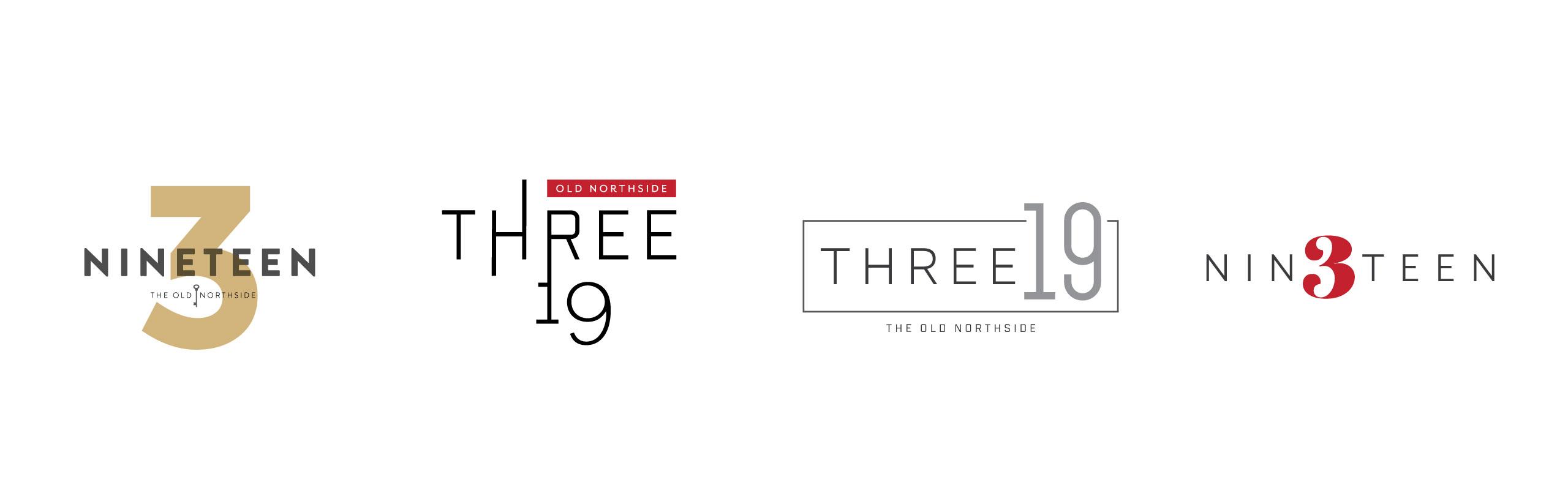 These are four of the visual styles and logo options we presented.