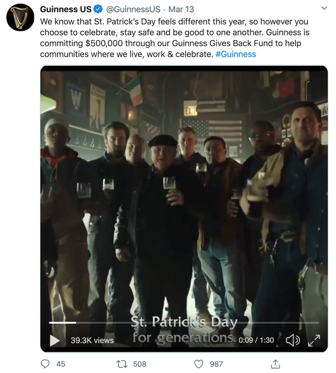 Guinness tweet